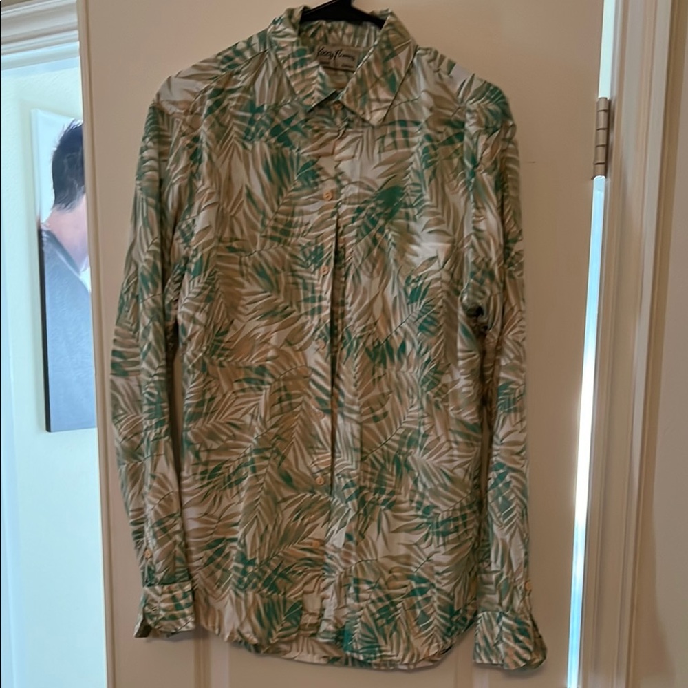 Kenny Flowers Green Leaf Pattern Men's Shirt